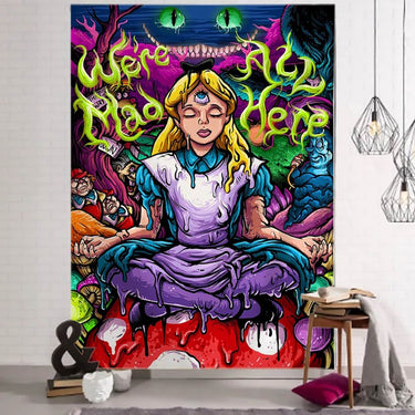 We're all Mad Here Wall Tapestry